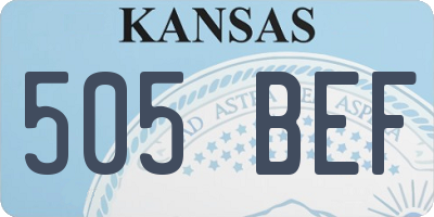 KS license plate 505BEF