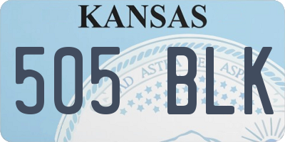 KS license plate 505BLK