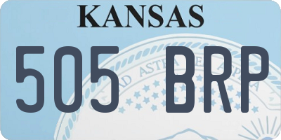 KS license plate 505BRP