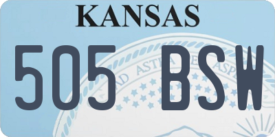KS license plate 505BSW