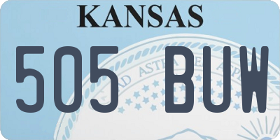 KS license plate 505BUW