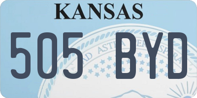 KS license plate 505BYD