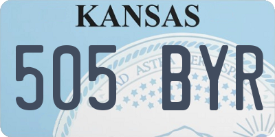 KS license plate 505BYR
