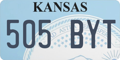 KS license plate 505BYT