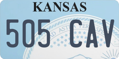 KS license plate 505CAV