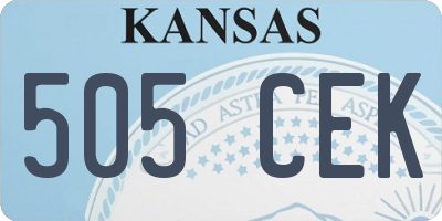 KS license plate 505CEK