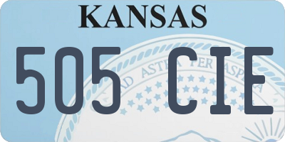KS license plate 505CIE