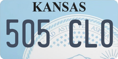KS license plate 505CLO