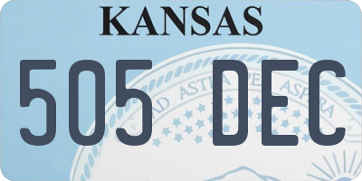 KS license plate 505DEC