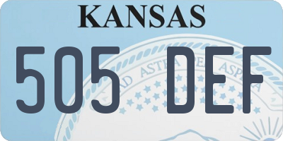 KS license plate 505DEF