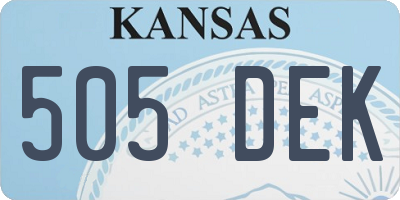 KS license plate 505DEK