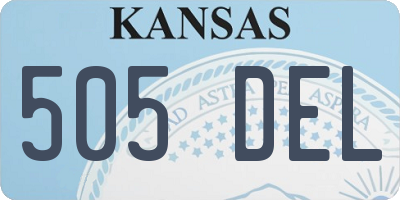 KS license plate 505DEL
