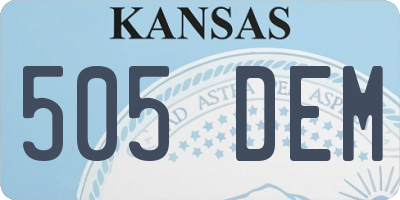 KS license plate 505DEM