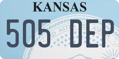 KS license plate 505DEP