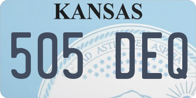 KS license plate 505DEQ