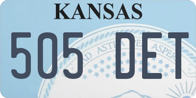 KS license plate 505DET