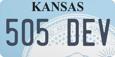 KS license plate 505DEV