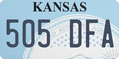 KS license plate 505DFA