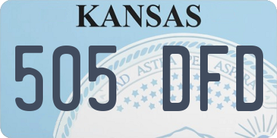 KS license plate 505DFD
