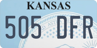 KS license plate 505DFR