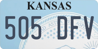 KS license plate 505DFV