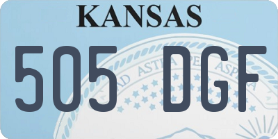 KS license plate 505DGF