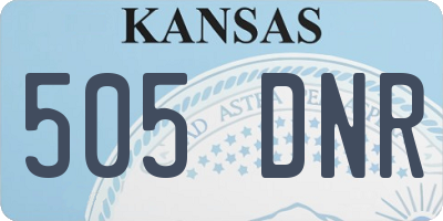 KS license plate 505DNR