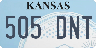 KS license plate 505DNT