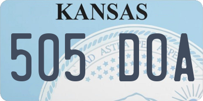 KS license plate 505DOA