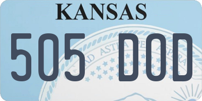 KS license plate 505DOD