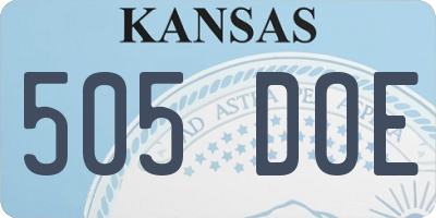 KS license plate 505DOE