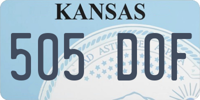 KS license plate 505DOF