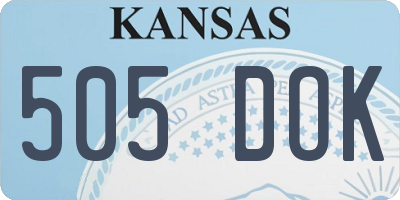 KS license plate 505DOK