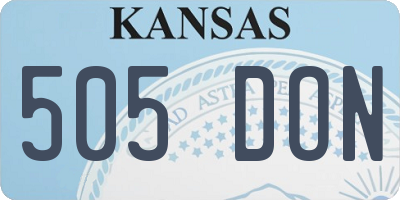 KS license plate 505DON