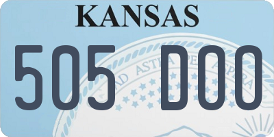 KS license plate 505DOO