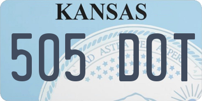 KS license plate 505DOT