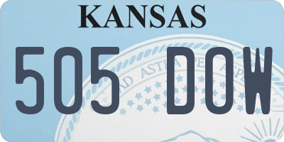 KS license plate 505DOW