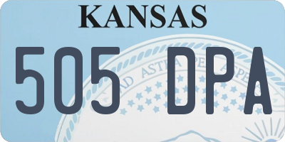 KS license plate 505DPA