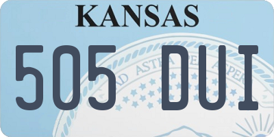 KS license plate 505DUI