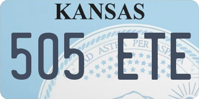 KS license plate 505ETE