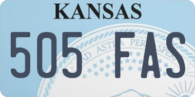 KS license plate 505FAS