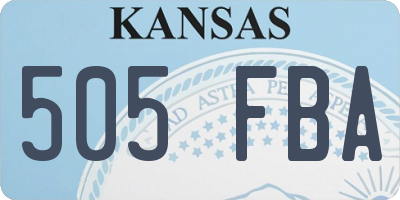 KS license plate 505FBA