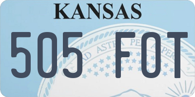 KS license plate 505FOT
