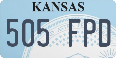 KS license plate 505FPD