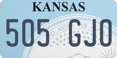 KS license plate 505GJO