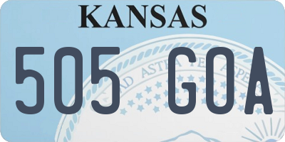 KS license plate 505GOA