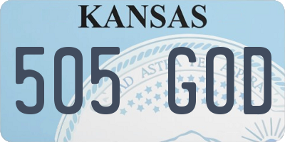 KS license plate 505GOD