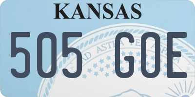 KS license plate 505GOE