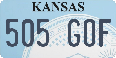 KS license plate 505GOF