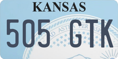 KS license plate 505GTK